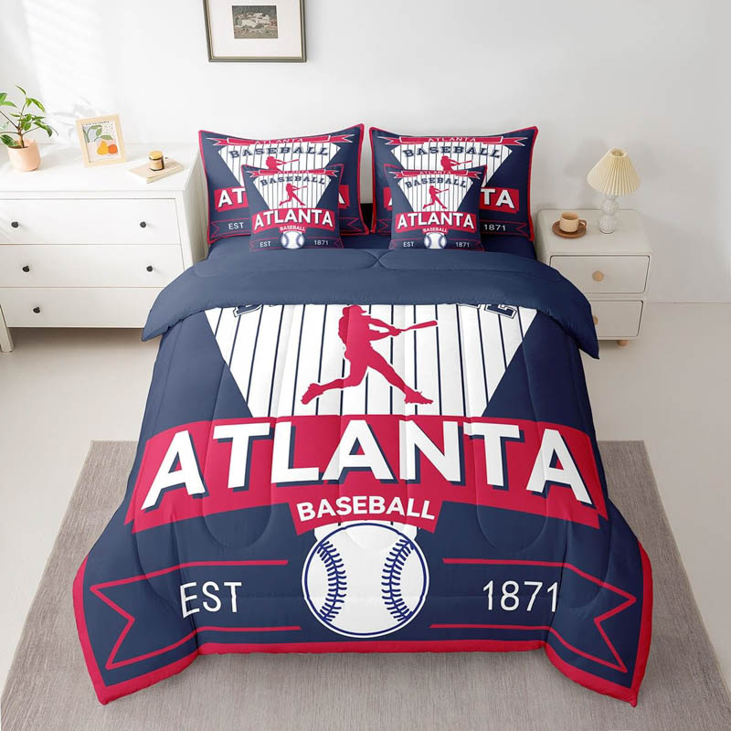 Atlanta Braves Bed Set Quilt Sets Quilts Bedroom Bedding Set