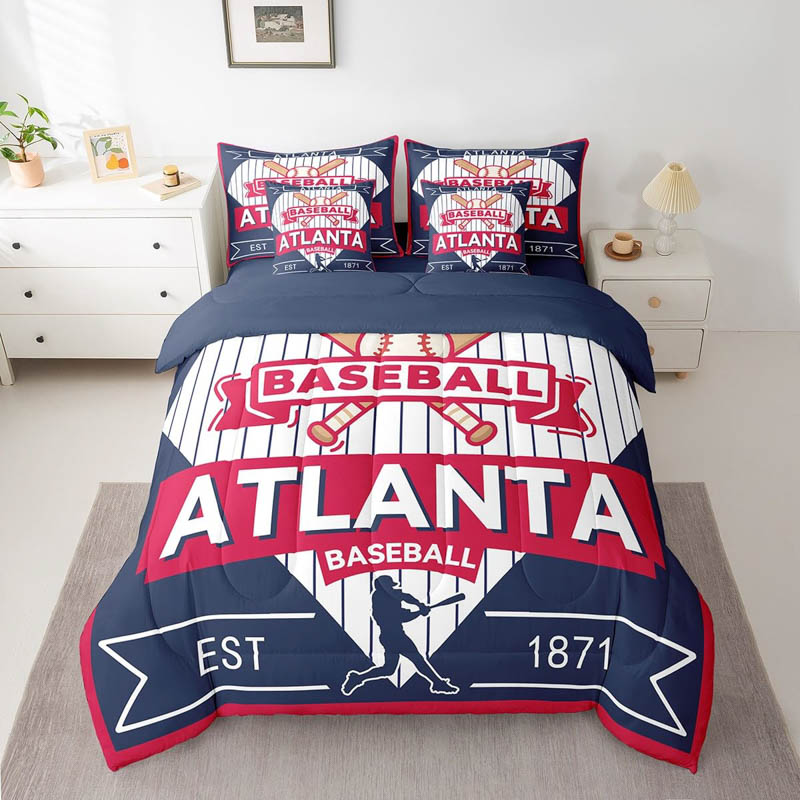 Atlanta Braves Bedding Set Quilt Sets Quilts Bedroom Bedding Set