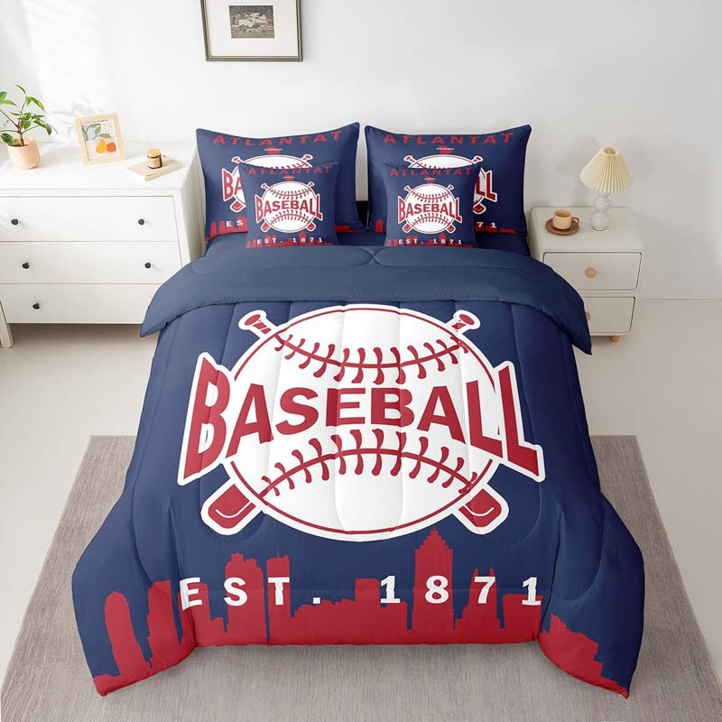 Atlanta Braves Bedding Set Quilt Sets Quilts Bedroom Bedding Set