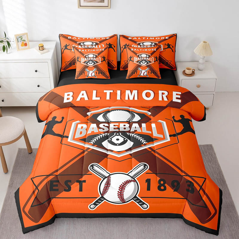 Baltimore Orioles Bedding Set Quilt Set Quilt Bedroom Bedding Sets