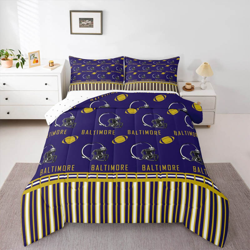 Baltimore Ravens Bed Set Quilt Set Quilt Bedroom Bedding Sets