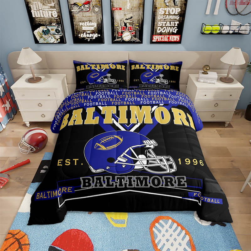 Baltimore Ravens Bed Set Quilt Set Quilts Bedroom Bedding Set