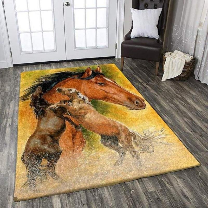 Horse Area Rug Living Room Rug
