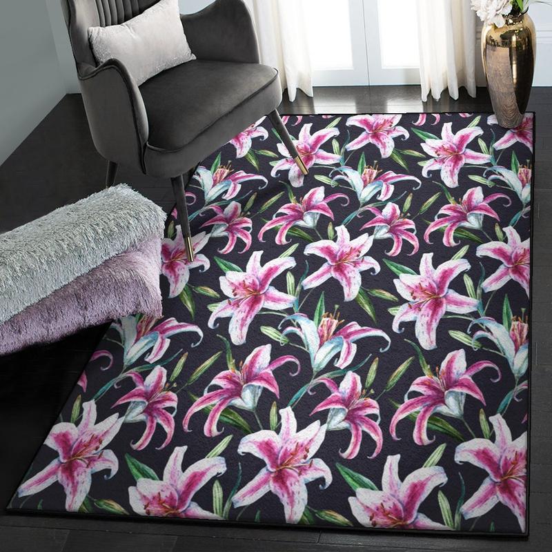 Lily Flower Washable Rugs Flowers Lily Home Decor
