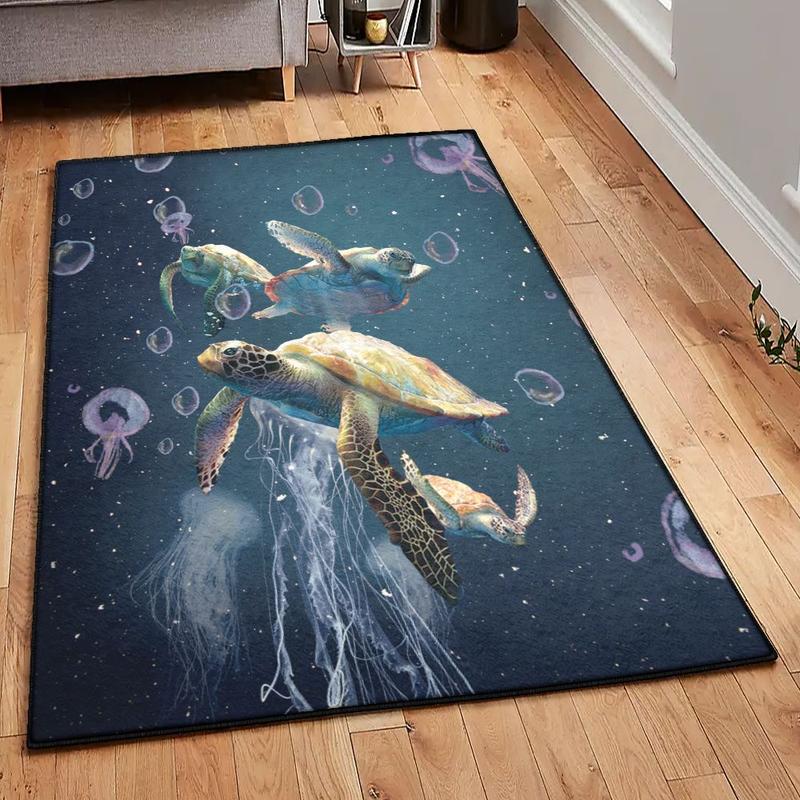 Marine Turtles Washable Area Rugs Sea Turtle Home Decor