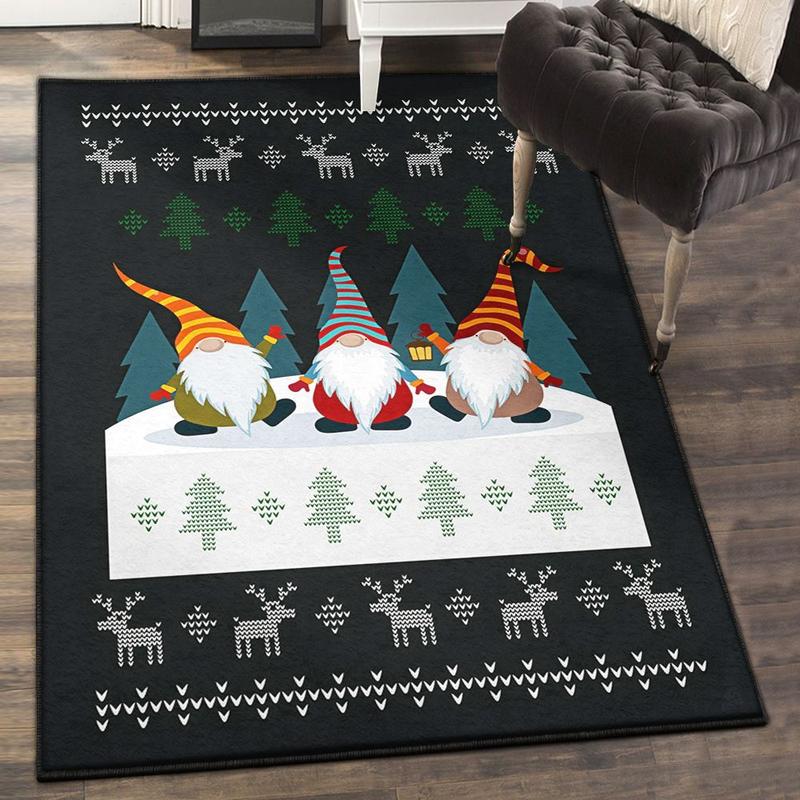 Merry Christmas Modern Area Rugs Christmas Gnome Rug Home Decor