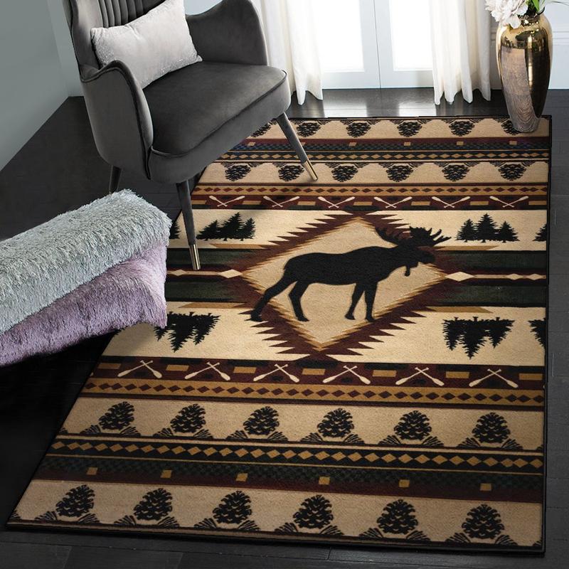 Native Land Carpets For Living Room Native Wild Moose Rug Home Decor