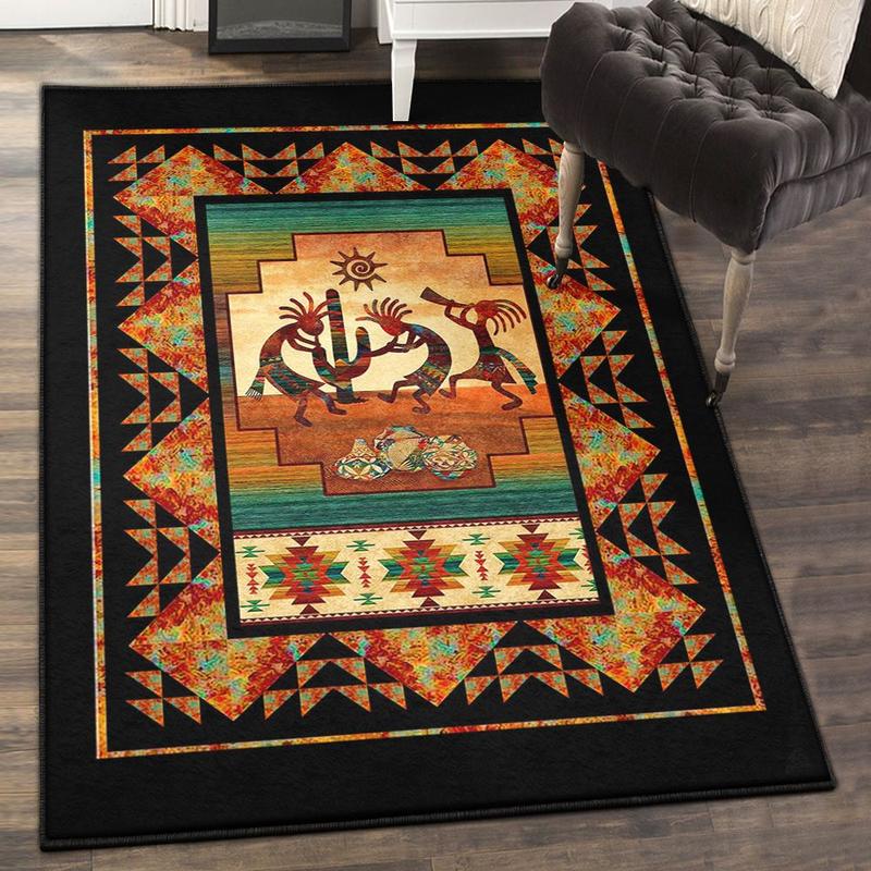 Native Land Indoor Outdoor Carpet Kokopelli Sunset Native American Home Decor