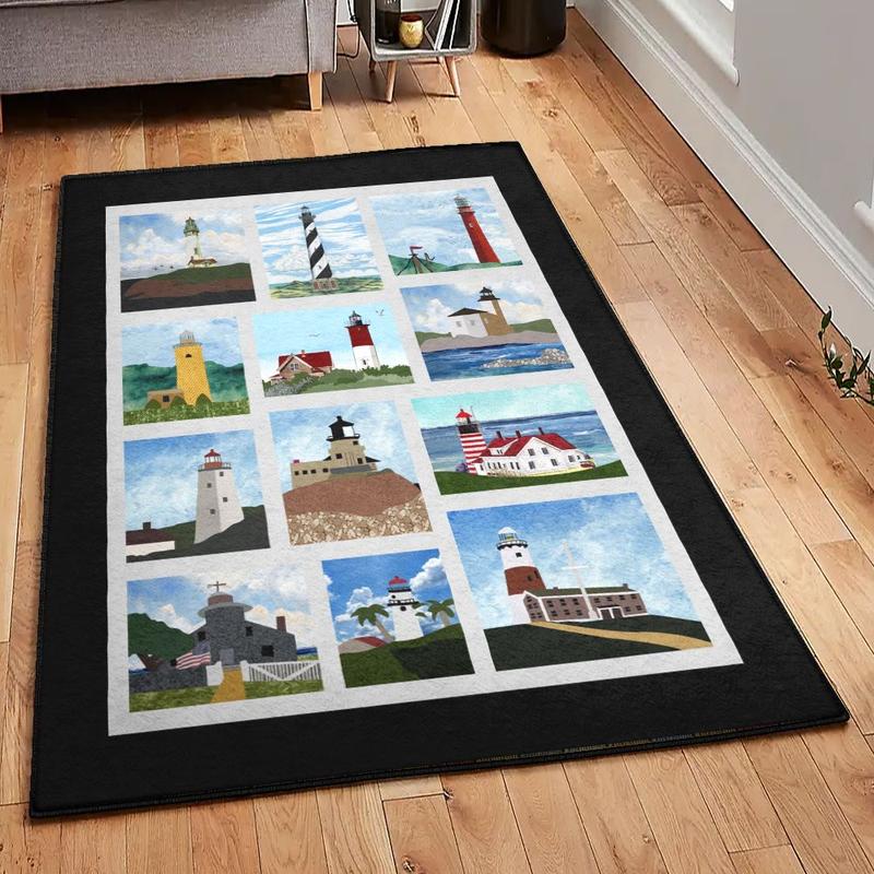 Nautical Indoor Outdoor Rugs Lighthouse Rug Home Decor