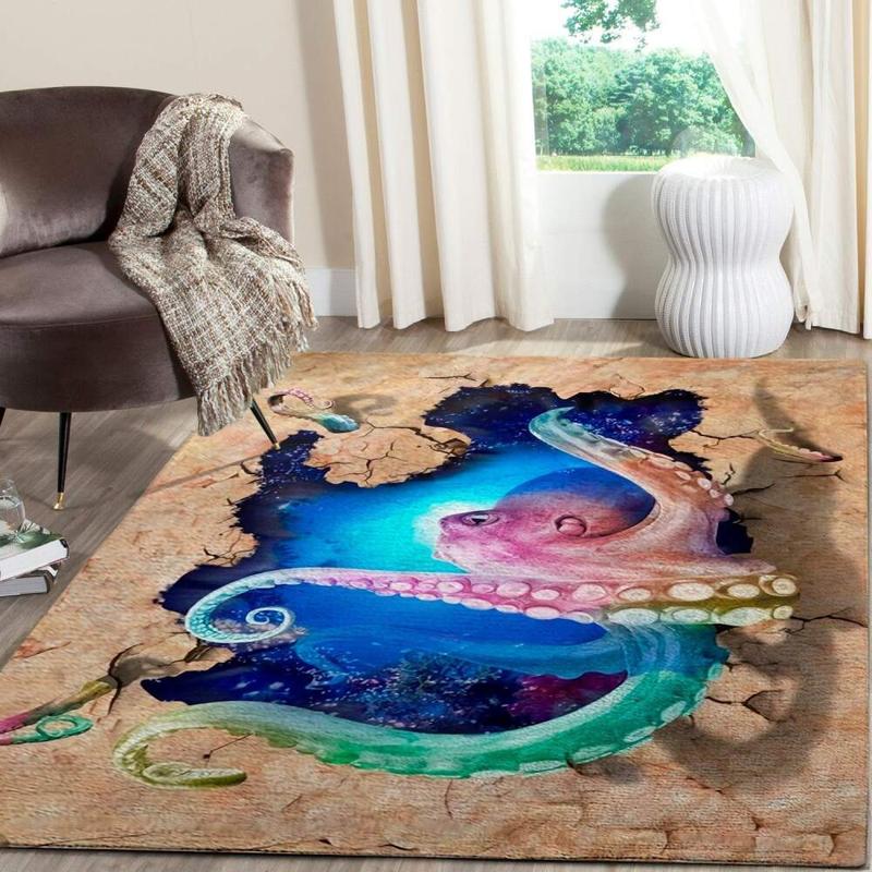 Octopus Area Rug Living Room Carpet Rug Rectangle Carpet Floor Decor Home Decor