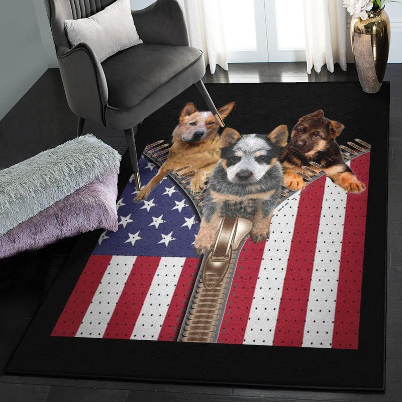 Patriotic Cool Rugs Heeler American Zipper Home Decor