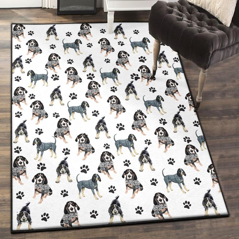 Paws Print Indoor Outdoor Rugs Bluetick Coonhound Paw Rug Home Decor