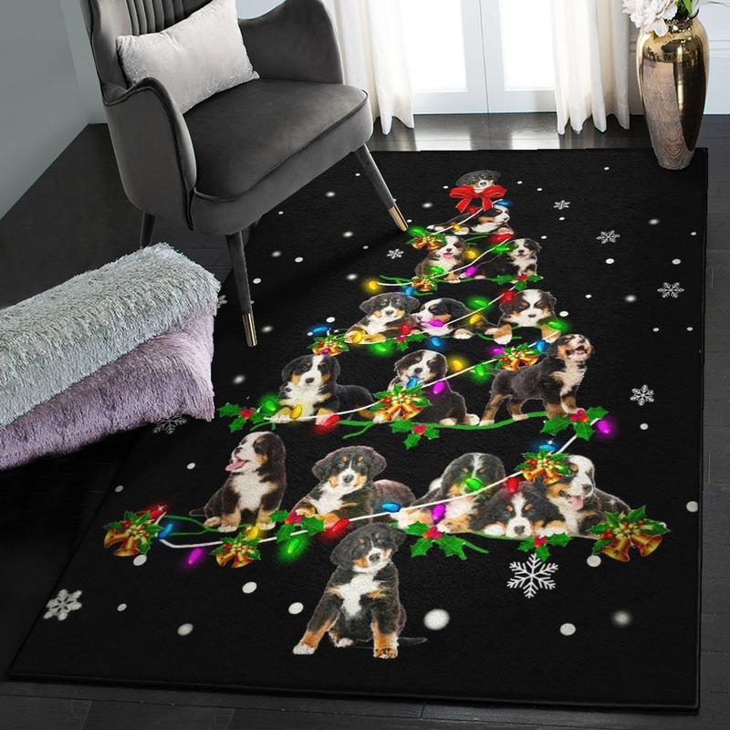 Puppy Dining Room Rug Bernese Mountain Dog Rug Home Decor