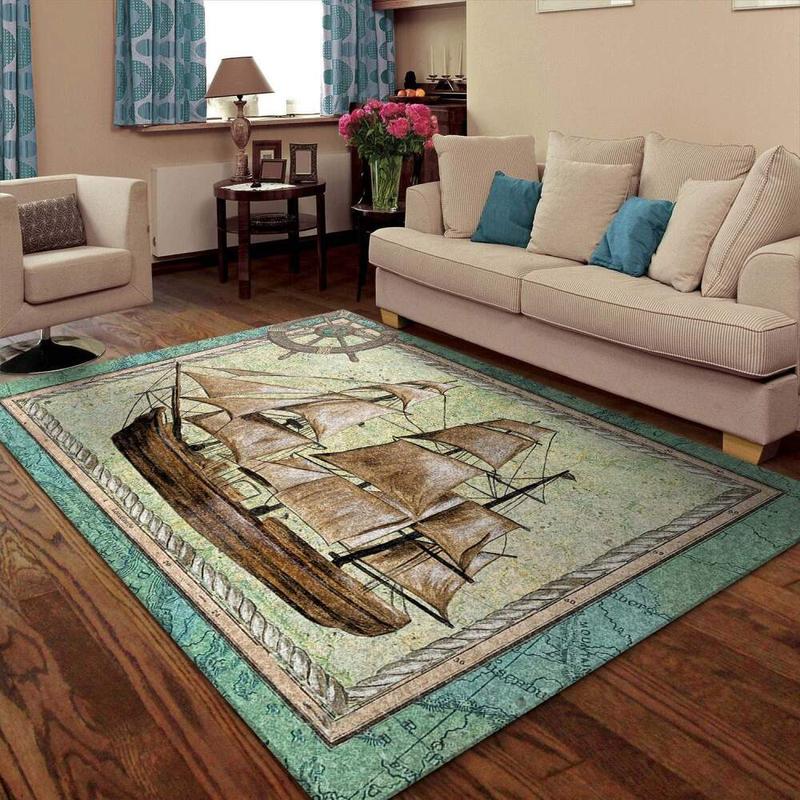 Sailboat Rug Living Room Rug Home Decor