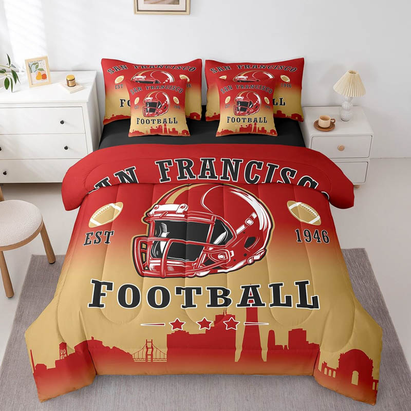 San Francisco 49ers Bed Set Quilt Set Quilt Bedroom Bedding Set