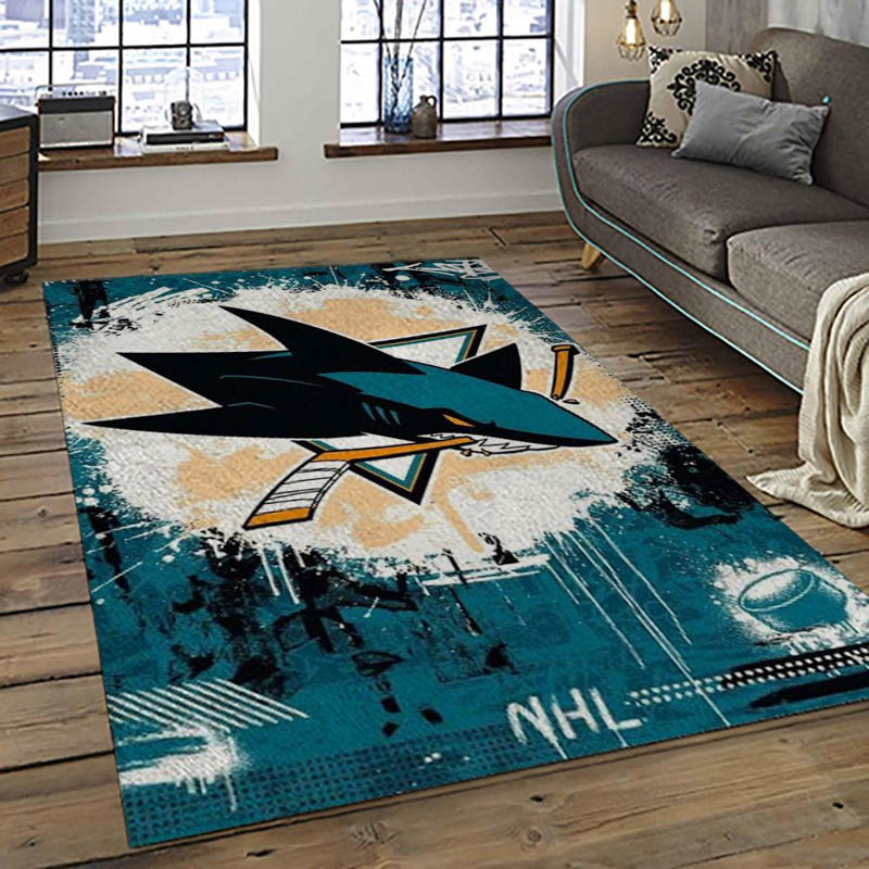 San Jose Sharks Area Rug San Jose Sharks Carpet Dining Room Rugs Indoor Rug
