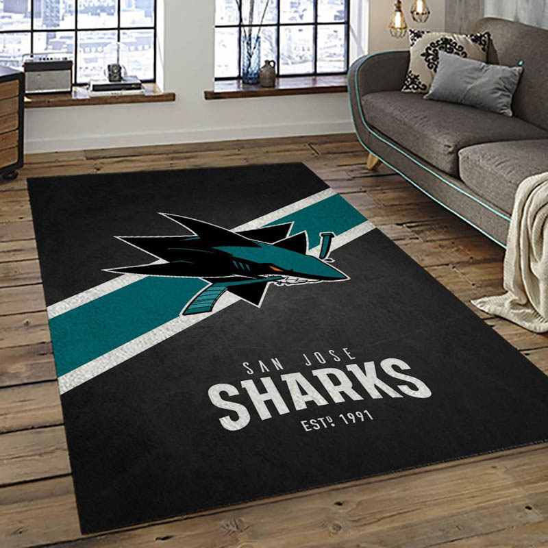 San Jose Sharks Area Rug San Jose Sharks Carpet Dining Room Rugs Indoor Rug