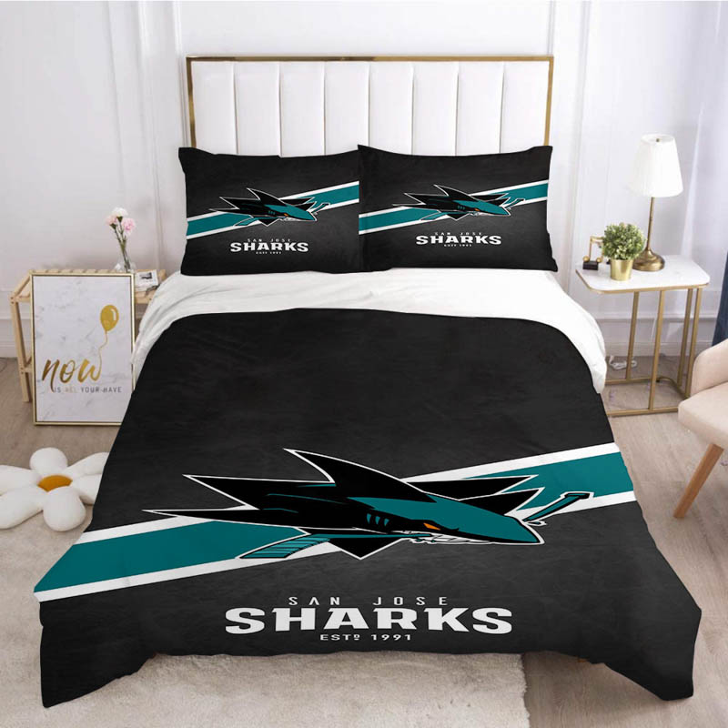 San Jose Sharks Bed Set Quilt Sets Quilt Bedroom Bedding Sets