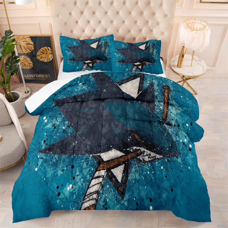 San Jose Sharks Bed Set Quilt Sets Quilt Bedroom Bedding Sets