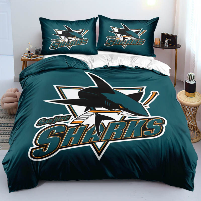 San Jose Sharks Bedding Set Quilt Set Quilts Bedroom Bedding Set