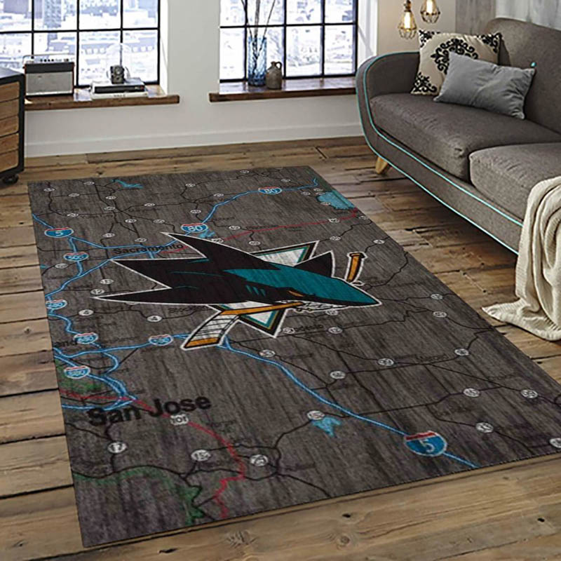 San Jose Sharks Rug San Jose Sharks Carpet Living Room Area Rug Indoor Rugs