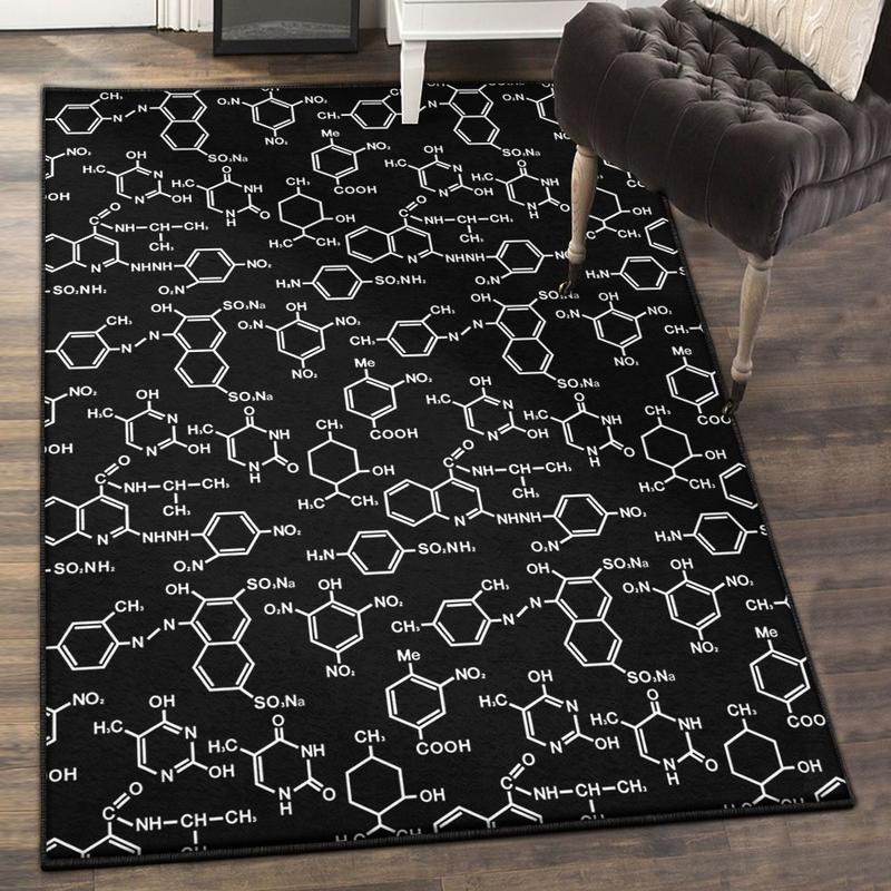 School Art Deco Rug Chemistry Science Pattern Rug Home Decor