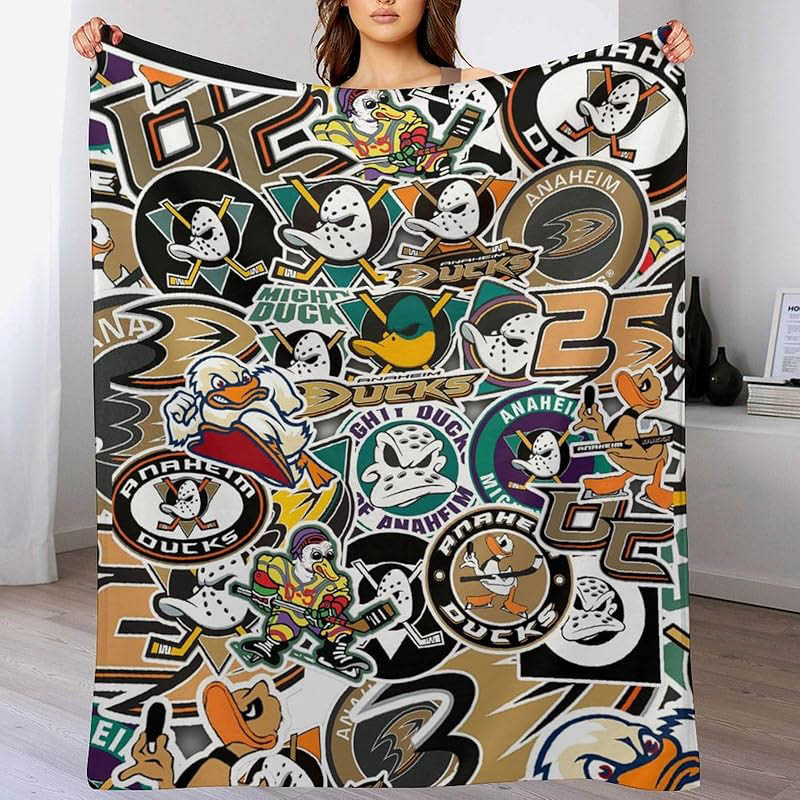 Anaheim Ducks Blanket Sherpa Blanket Throw Plush Blankets