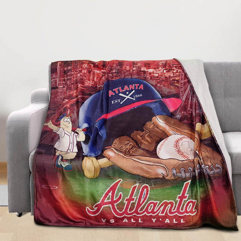 Atlanta Braves Blanket Fleece Blanket Throw Blankets Plush Blankets