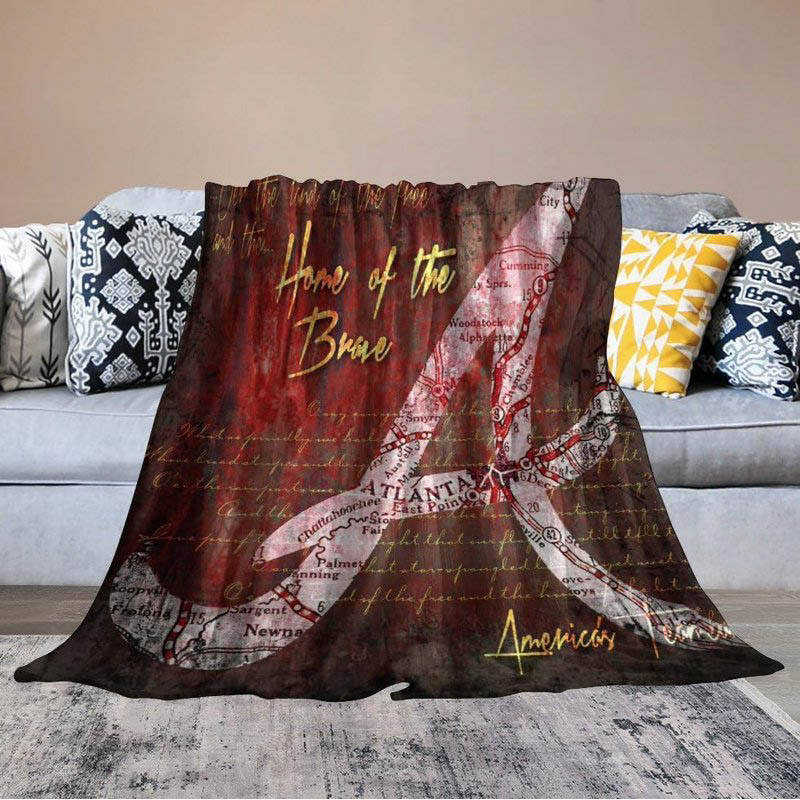 Atlanta Braves Blanket Fleece Blankets Throw Blanket Plush Blankets