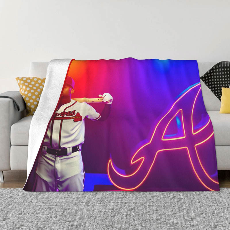 Atlanta Braves Blanket Sherpa Blanket Throw Blankets Plush Blankets