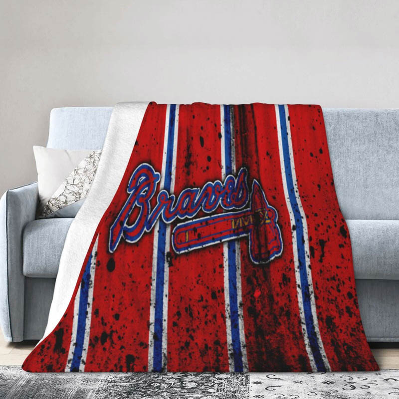 Atlanta Braves Blanket Sherpa Blankets Throw Blanket Plush Blankets