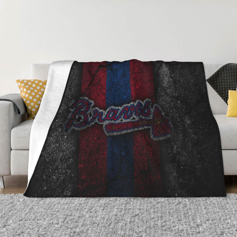 Atlanta Braves Blanket Sherpa Blankets Throw Blankets Plush Blankets