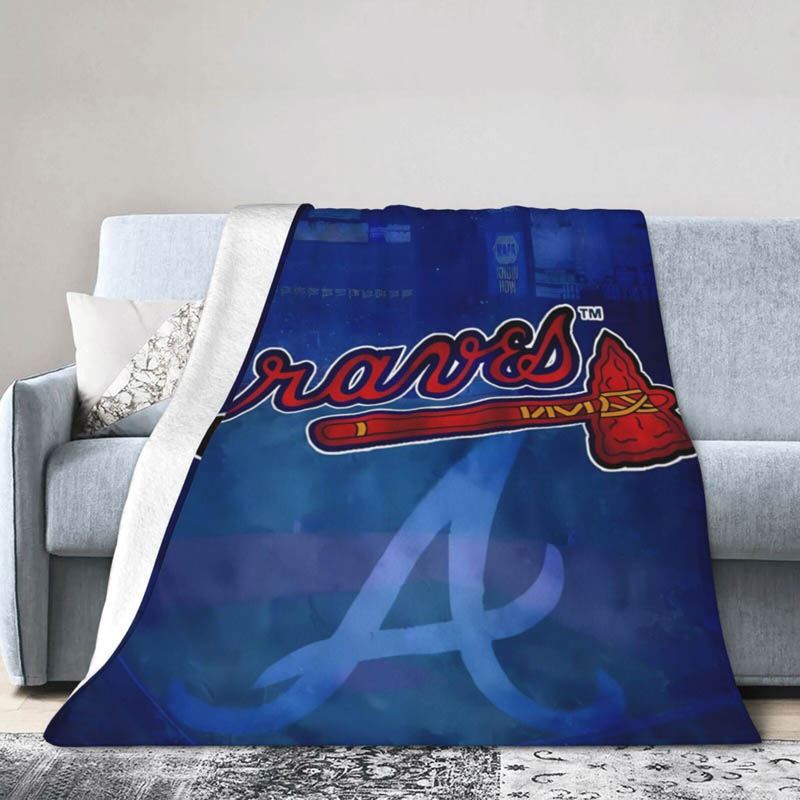 Atlanta Braves Blankets Sherpa Blanket Throw Plush Blankets
