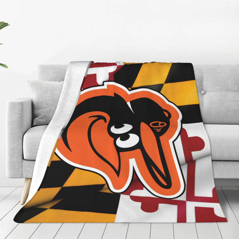 Baltimore Orioles Blanket Sherpa Blanket Throw Blankets Plush Blanket