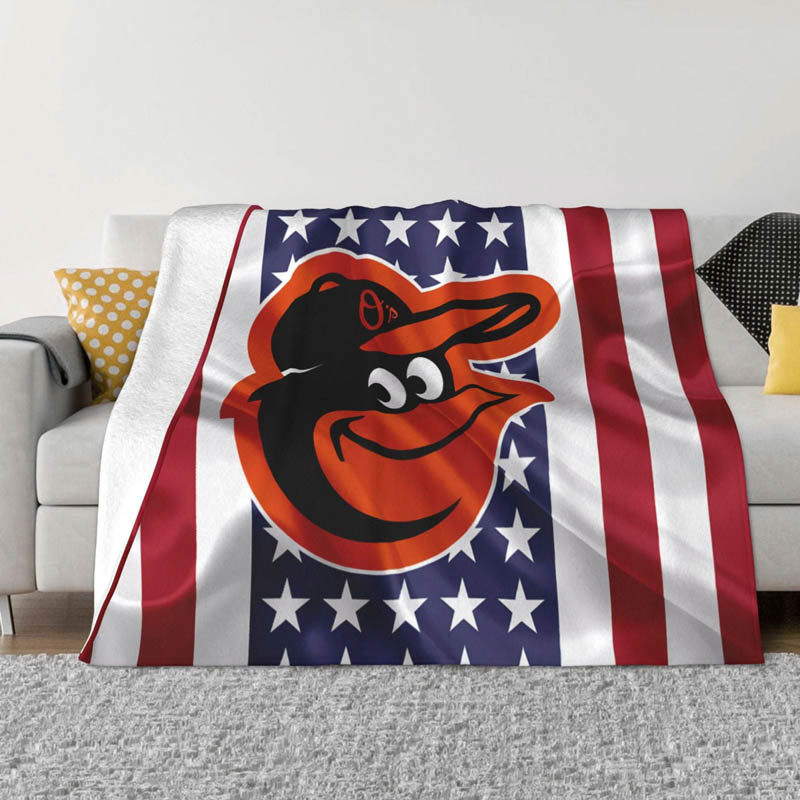 Baltimore Orioles Blanket Sherpa Blanket Throw Plush Blankets
