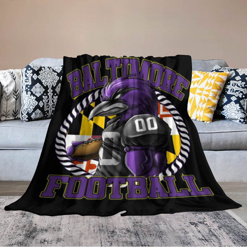 Baltimore Ravens Blanket Sherpa Blanket Throw Blankets Plush Blankets