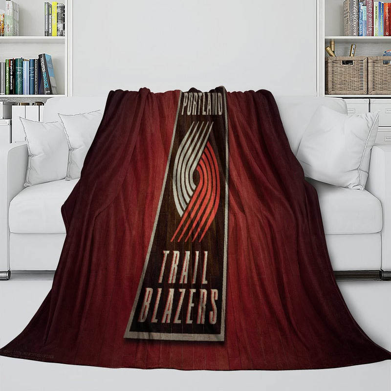 Portland Trail Blazers Blanket Fleece Blankets Throw Blankets Plush Blanket