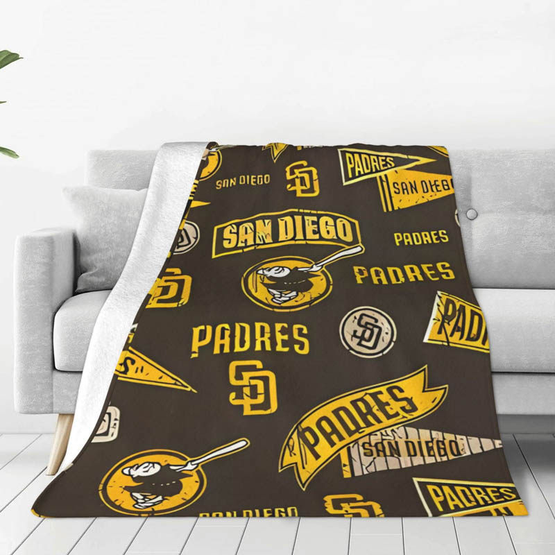 San Diego Padres Blankets Sherpa Blanket Throw Blankets Plush Blankets