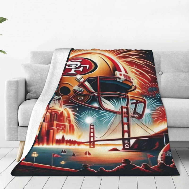 San Francisco 49ers Blanket Sherpa Blanket Throw Plush Blankets