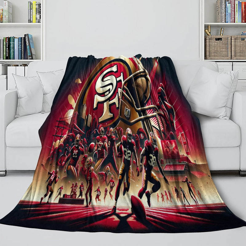 San Francisco 49ers Blanket Sherpa Blanket Throw Plush Blankets