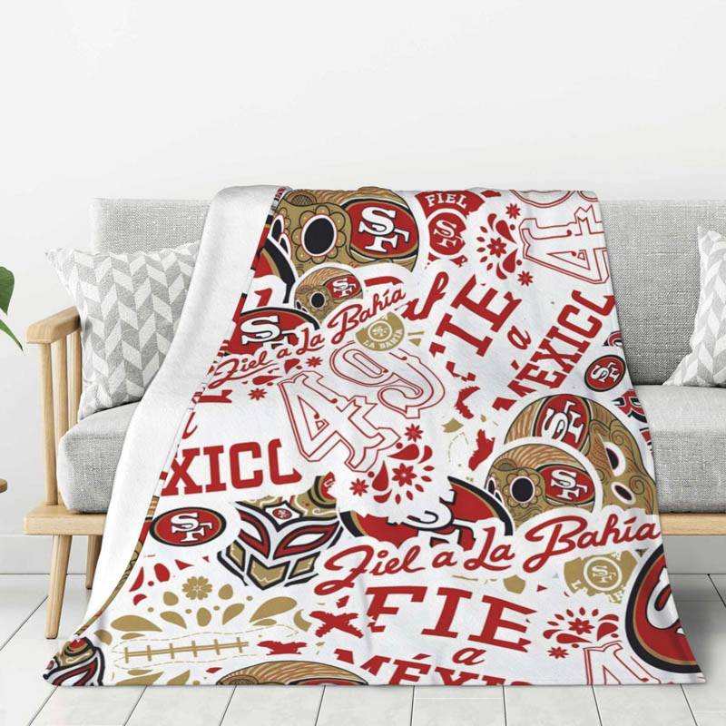 San Francisco 49ers Blankets Sherpa Blanket Throw Plush Blanket