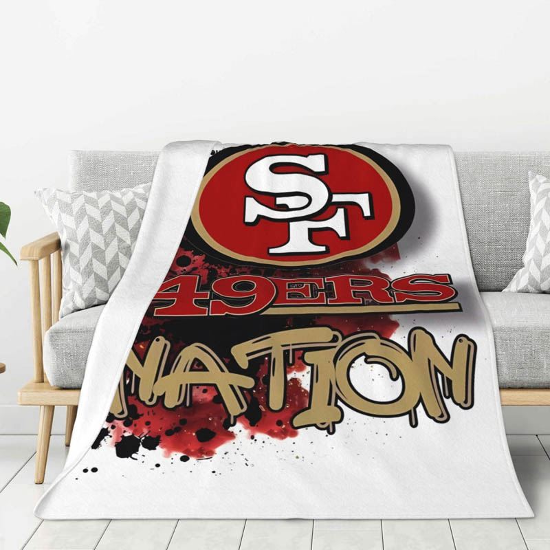 San Francisco 49ers Blankets Sherpa Blanket Throw Plush Blankets