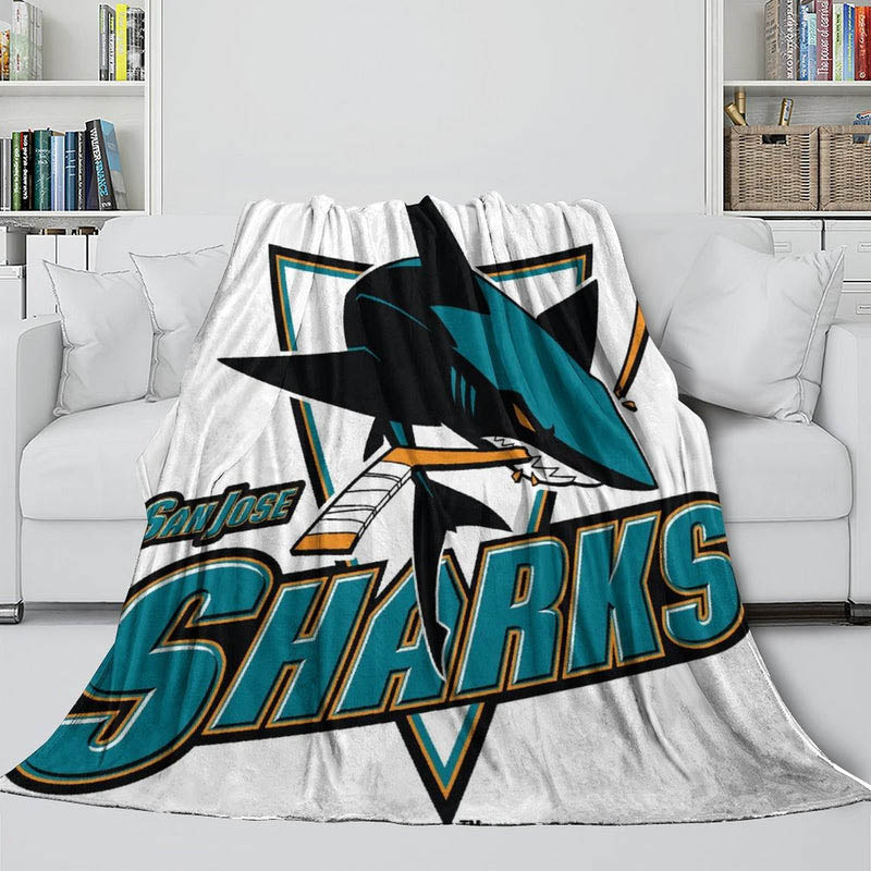 San Jose Sharks Blanket Fleece Blanket Throw Blankets Plush Blanket