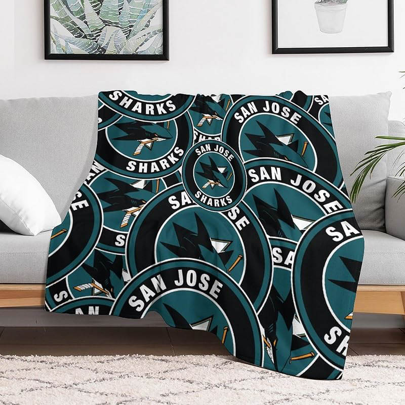 San Jose Sharks Blanket Fleece Blankets Throw Blankets Plush Blankets