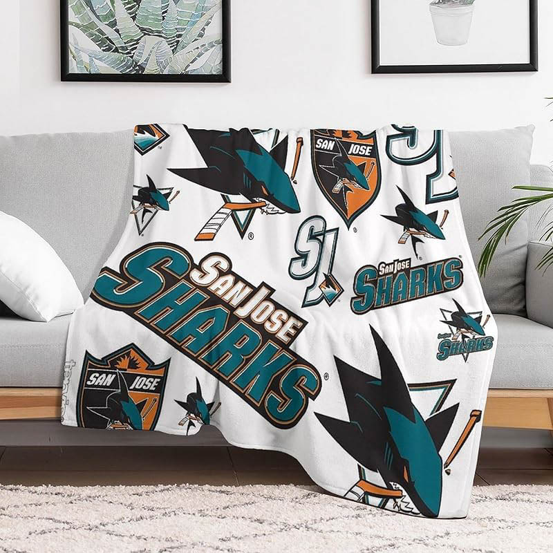 San Jose Sharks Blanket Sherpa Blankets Throw Blanket Plush Blankets