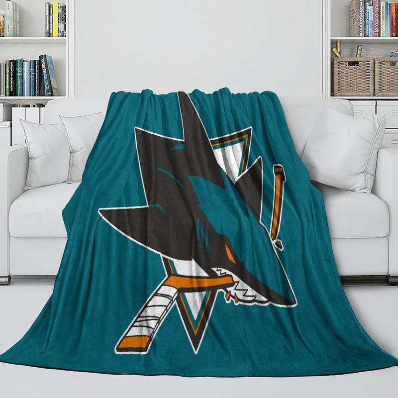 San Jose Sharks Blanket Sherpa Blankets Throw Blankets Plush Blanket