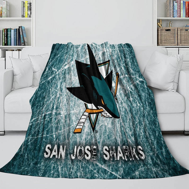 San Jose Sharks Blankets Sherpa Blanket Throw Blankets Plush Blankets