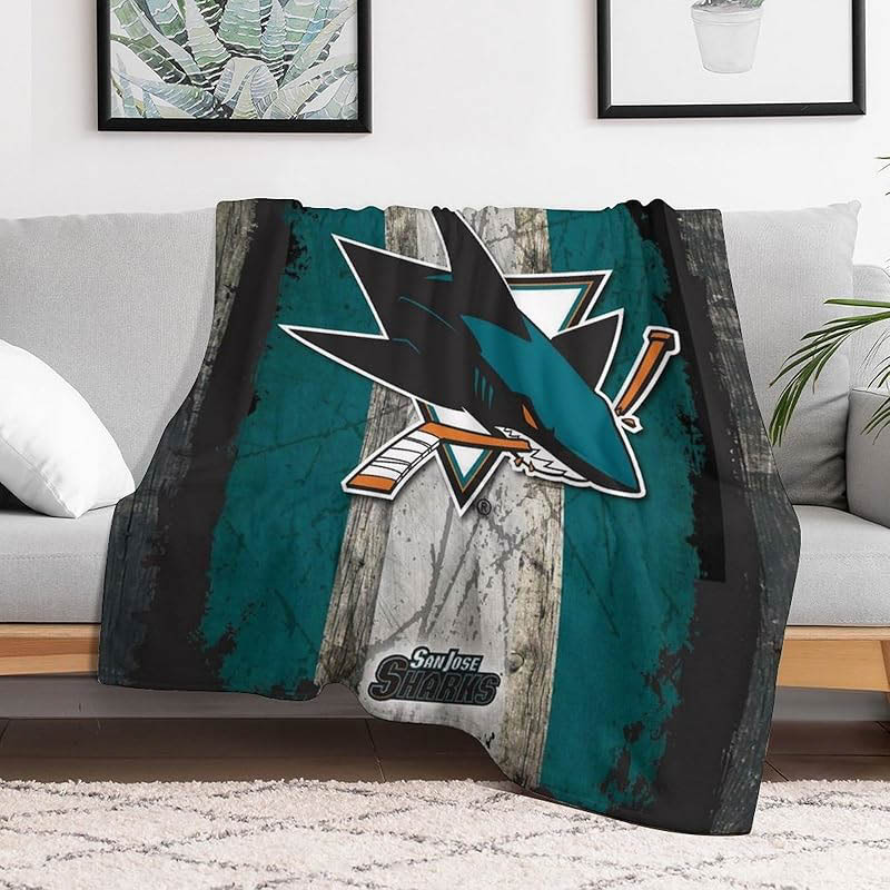 San Jose Sharks Blankets Sherpa Blanket Throw Plush Blankets