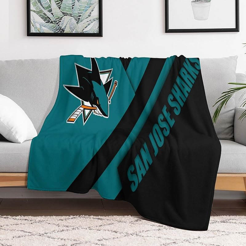 San Jose Sharks Blankets Sherpa Blankets Throw Plush Blanket