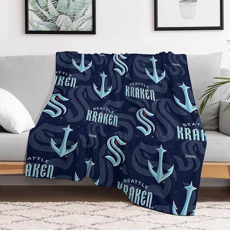 Seattle Kraken Blanket Sherpa Blankets Throw Blankets Plush Blanket